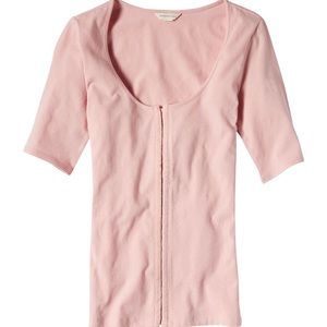 Hook-and-eye bodycon pink top